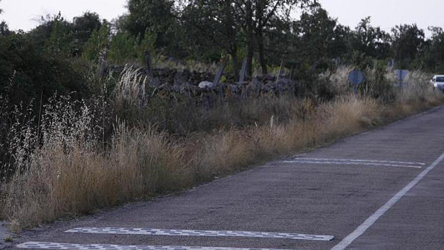 Un tramo de la carretera que une los municipios de Bermillo, Muga y Fariza.