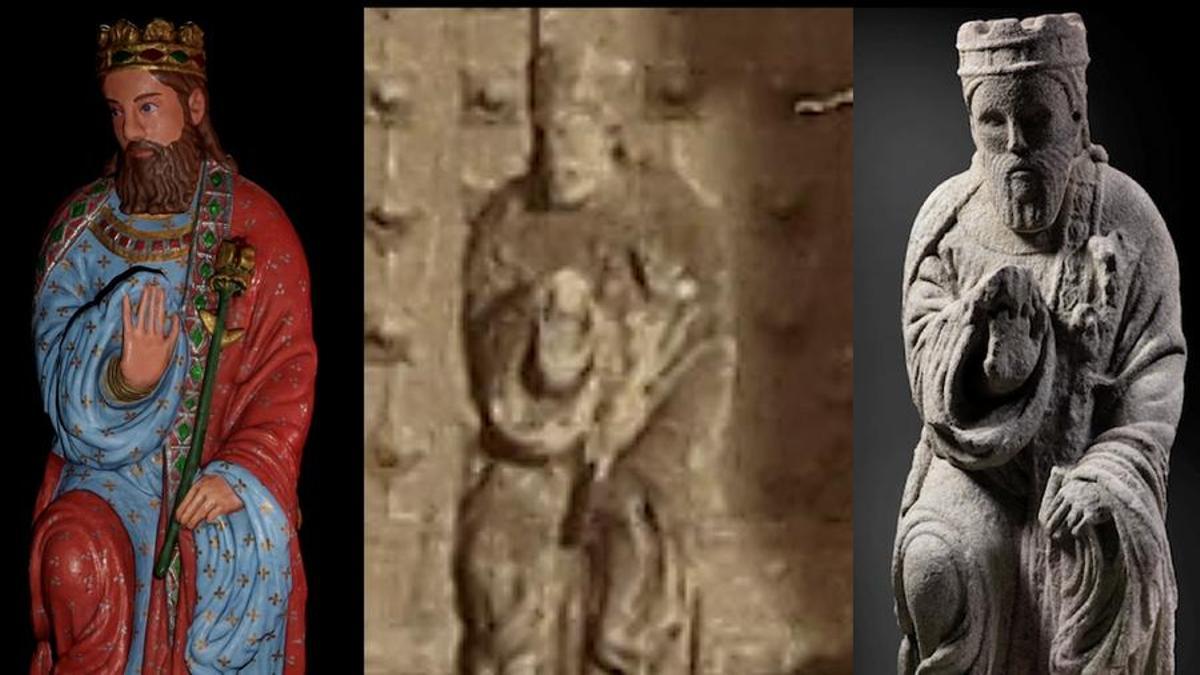 Fotograma da recreación das figuras orixinais do Pórtico da Gloria