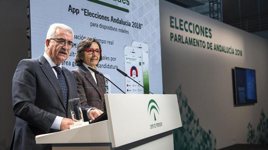 Jiménez Barrios y Aguilar en la presentación del dispositivo para el 2D.