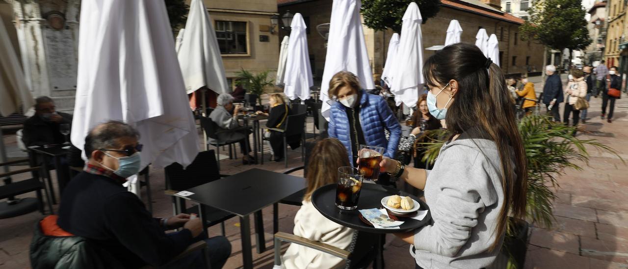 Una terraza en Oviedo.