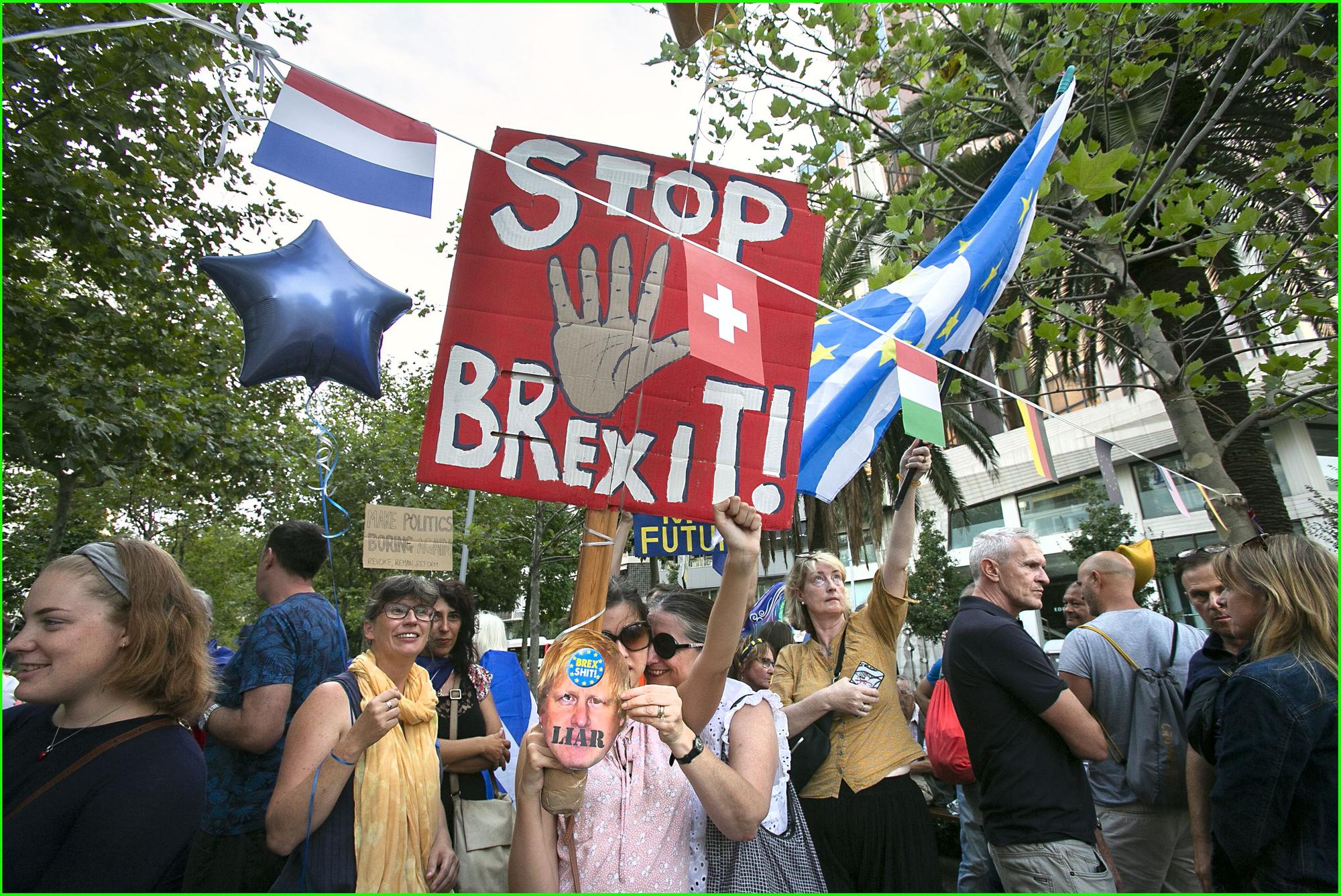 Manifestación de británicos contra el Brexit en Barcelona en 2019.