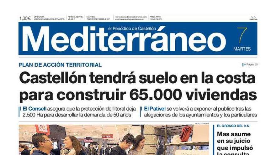 Castellón tendrá suelo en el litoral para construir hasta 65.000 viviendas, según las previsiones del Consell.