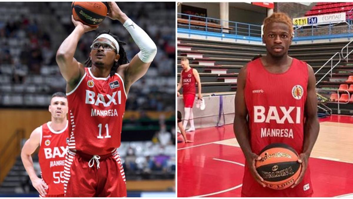 Els jugadors del Baxi Manresa, Chima Moneke i Sylvain Francisco