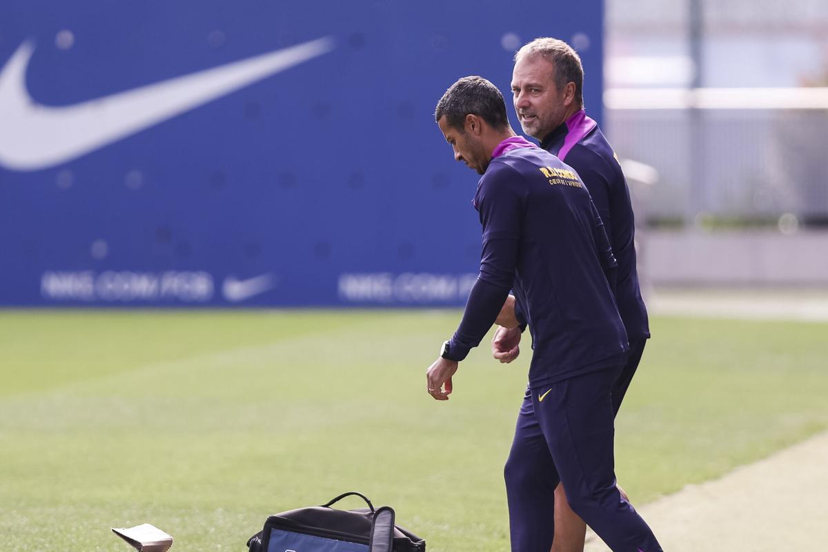 Hansi Flick, head coach, during the training day of FC Barcelona ahead the Spanish League, La Liga EA Sports, football match against Real Sociedad at Ciudad Esportiva Joan Gamper on September 27, 2025 in Sant Joan Despi, Barcelona, Spain. AFP7 27/09/2025 ONLY FOR USE IN SPAIN. Javier Borrego / AFP7 / Europa Press;2025;Soccer;Sport;ZSOCCER;ZSPORT;FC Barcelona Training Day in Barcelona