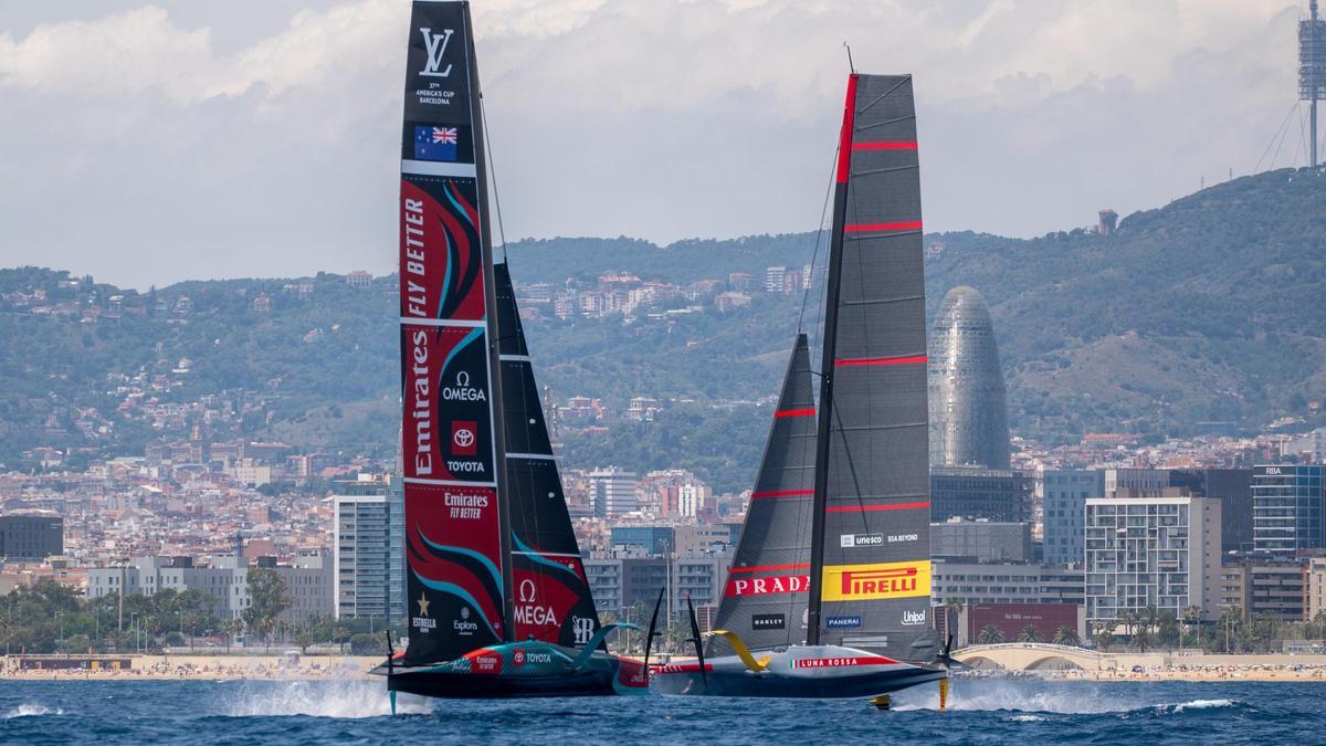 Emirates Team New Zealand y Luna Rosa Prada Pirelli, vencedor y finalista en la última Copa América de vela, se enfrentarán el primer día de competición en Barcelona.