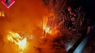 Un incendio calcina mil metros cuadrados de vegetación entre Callosa y Cox