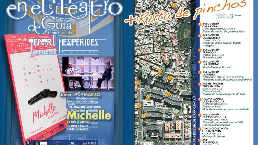 Con la comedia &#039;Michelle&#039;  se inauguran mañana las Noches de Teatro y Ruta de Pinchos que se celebrarán en Guía los primeros jueves de cada mes