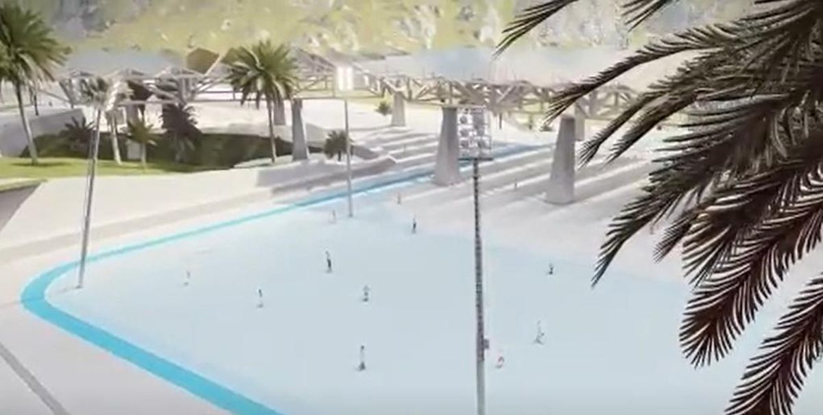 Infografía del futuro parque de Barranco Grande, que muestra la zona de celebración de eventos.