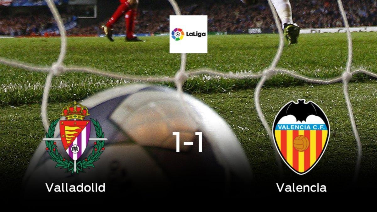 El Real Valladolid y el Valencia se reparten los puntos en el José Zorrilla (1-1)