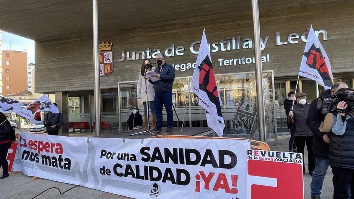 Concentración por la sanidad en Soria.