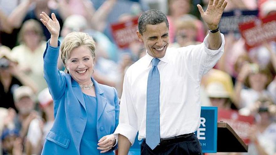 Barack Obama y Hillary Clinton, durante un acto en la pasada campaña electoral.
