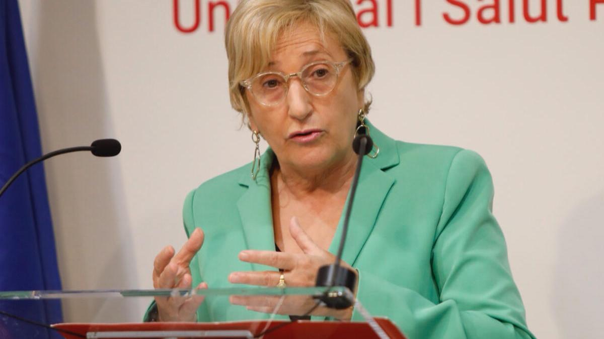 La consellera de Sanitat, Ana Barceló, en rueda de prensa.