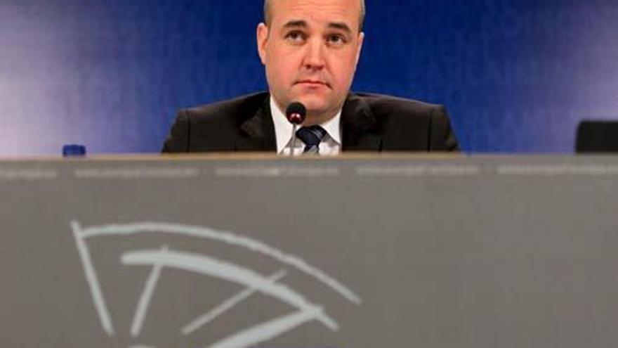 El primer ministro belga, Fredrik Reinfeldt, presidente de turno