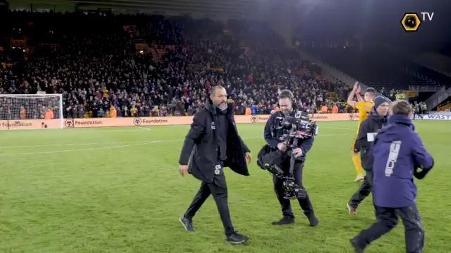 Nuno celebra su victoria sobre el Liverpool