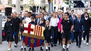 Flick, Balde y Laporta en La Diada de Catalunya