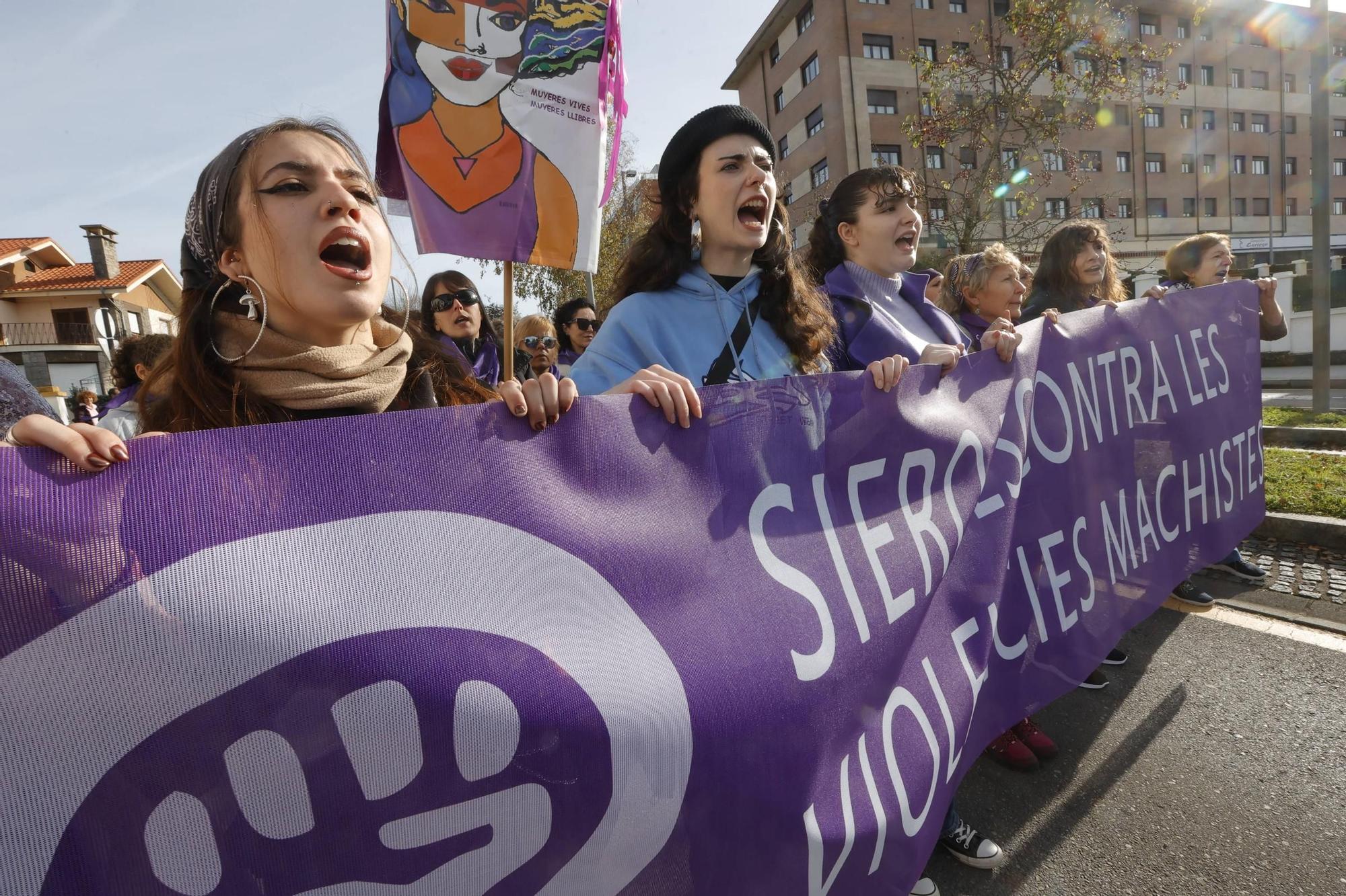 Así fue la manifestación del 25N en Pola de Siero