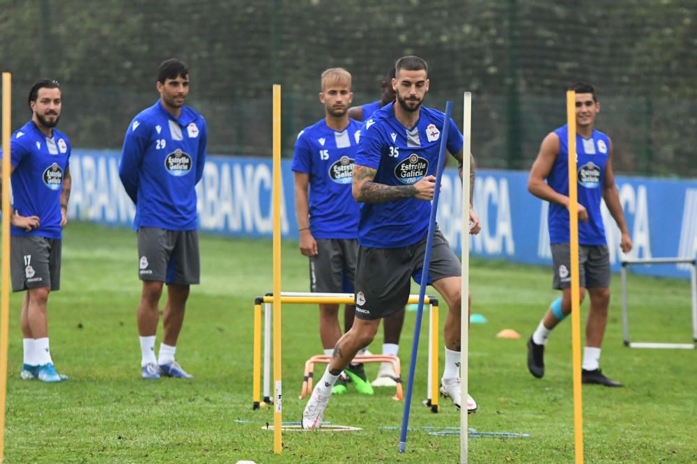 El Dépor entrena, con Lucho al margen por lesión