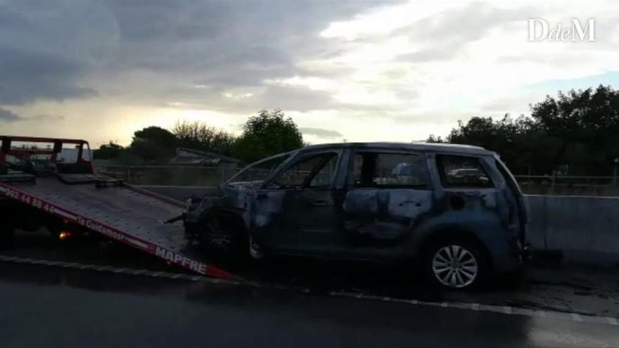 Incendio en la autopista de Inca