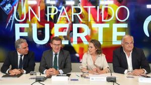 El líder del PP, Alberto Nuñez Feijóo, preside la reunión del Comité Ejecutivo Nacional del PP en Madrid bajo el lema Un partido fuerte.