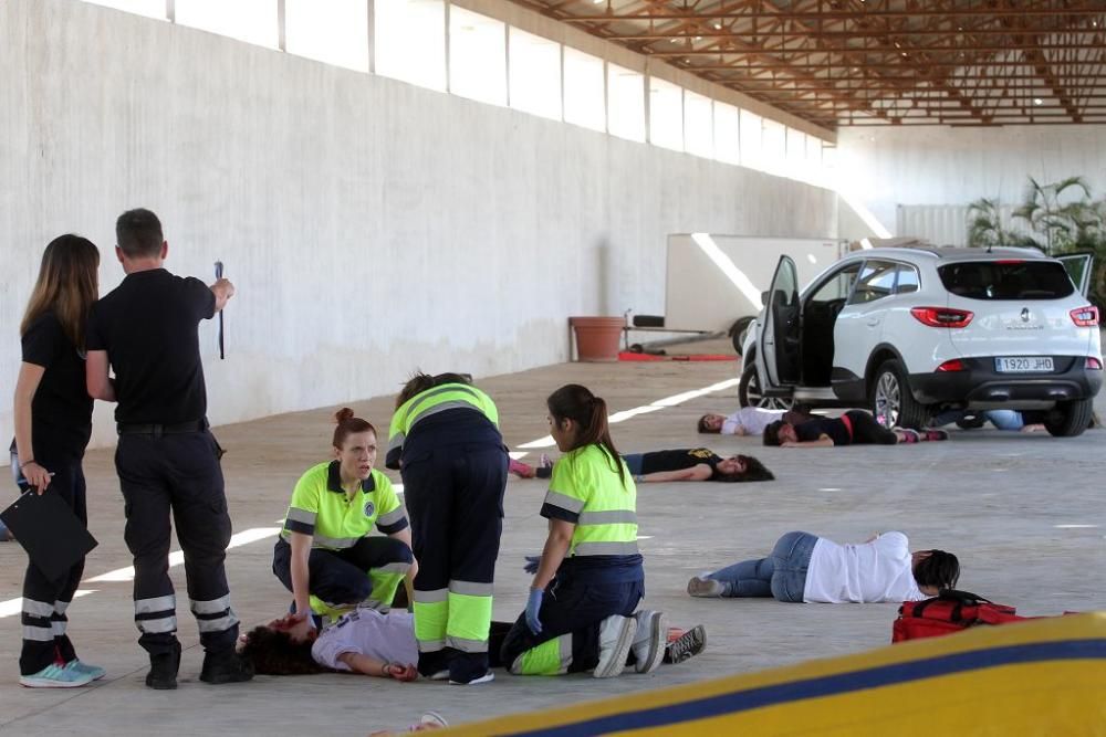 Simulacro de atropello múltiple en el campus de Cartagena de la UCAM