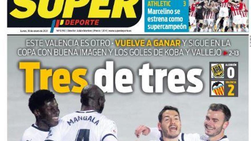 La portada de SUPERDEPORTE de este lunes 18 de enero