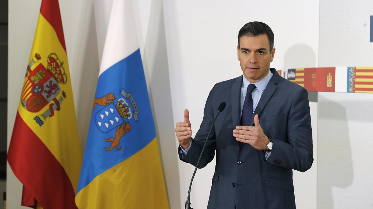 El presidente del Gobierno, Pedro Sánchez, en la XVI Conferencia de Presidentes en La Palma.