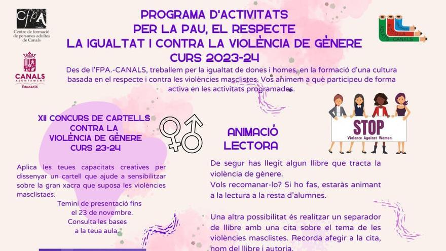 La EPA de Canals programa una serie de actividades por el 25N