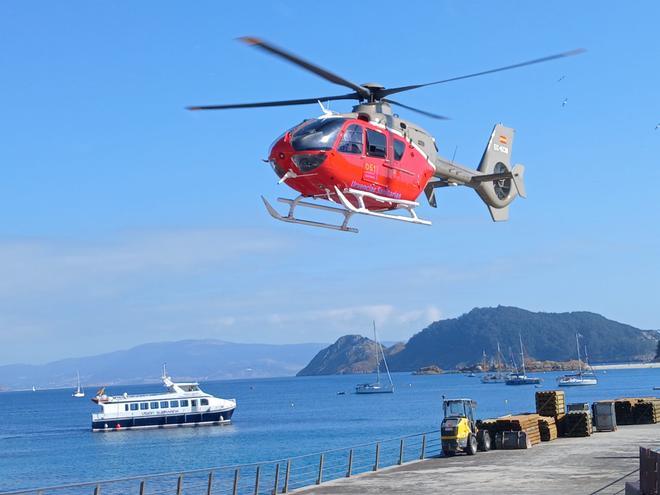 Evacuación de un hombre de 57 años de las Islas Cíes por un problema cardíaco