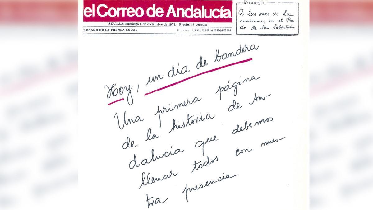 Portada de El Correo de Andalucía el 4 de diciembre de 1977.