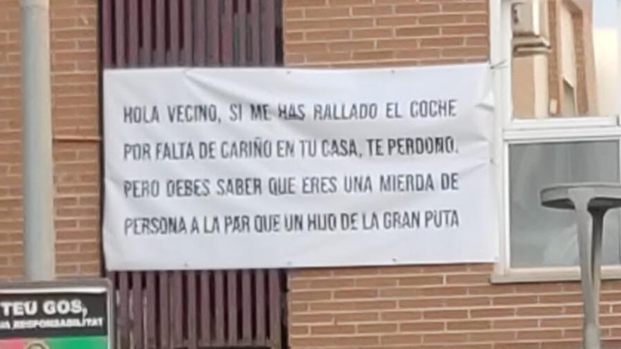 La particular respuesta de un vecino de Massanassa al que le rallaron el coche: &quot;Te perdono&quot;