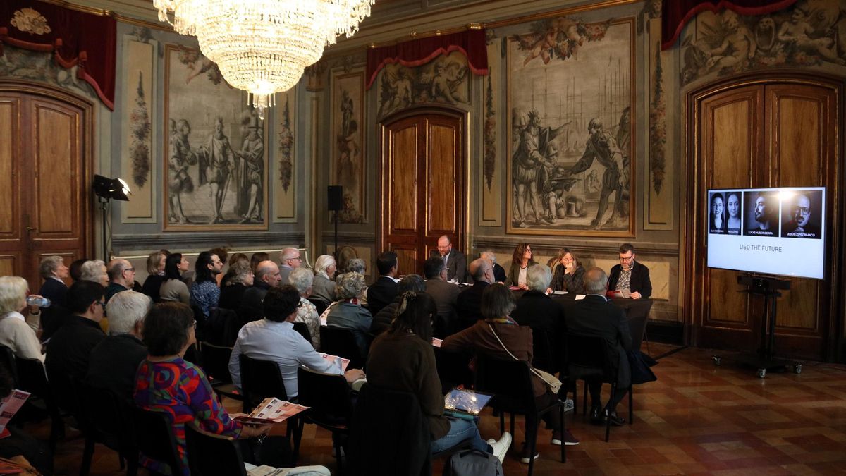 Roda de premsa de la Schubertíada al Palau Moja de Barcelona.