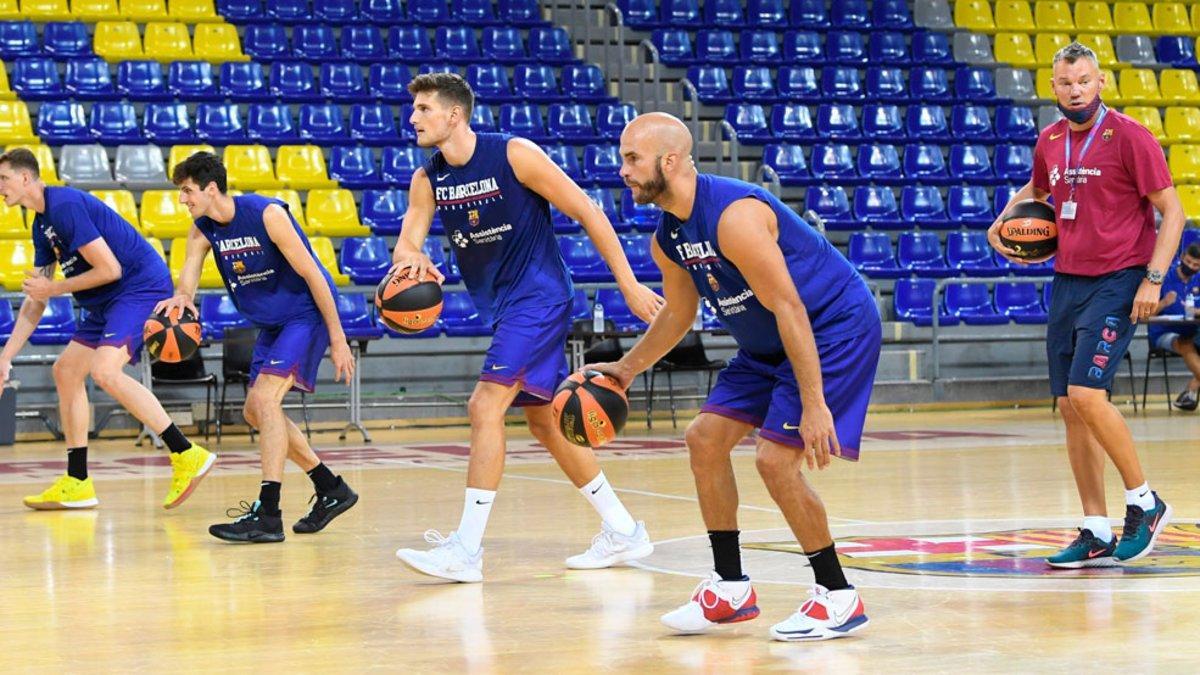 Jasikevicius dirigió su primer entrenamiento en el Palau