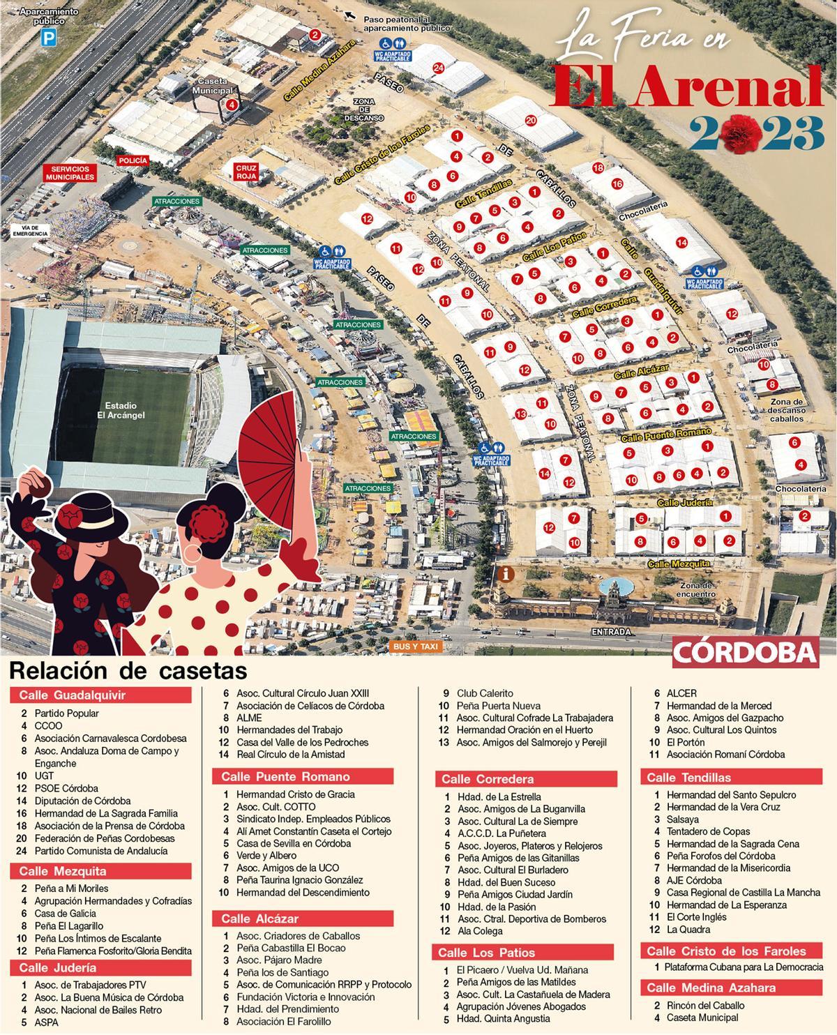 Plano de la Feria de Córdoba 2023.