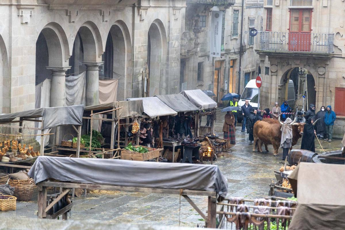 RODAJE SERIE NETFLIX EN LA PLAZA DE PLATERIAS DE SANTIAGO.