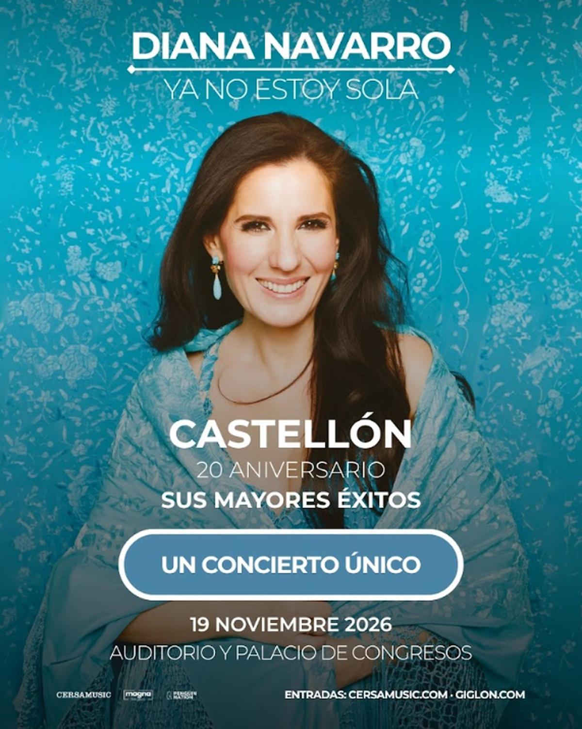 Cartel del concierto de Diana Navarro en Castelló.