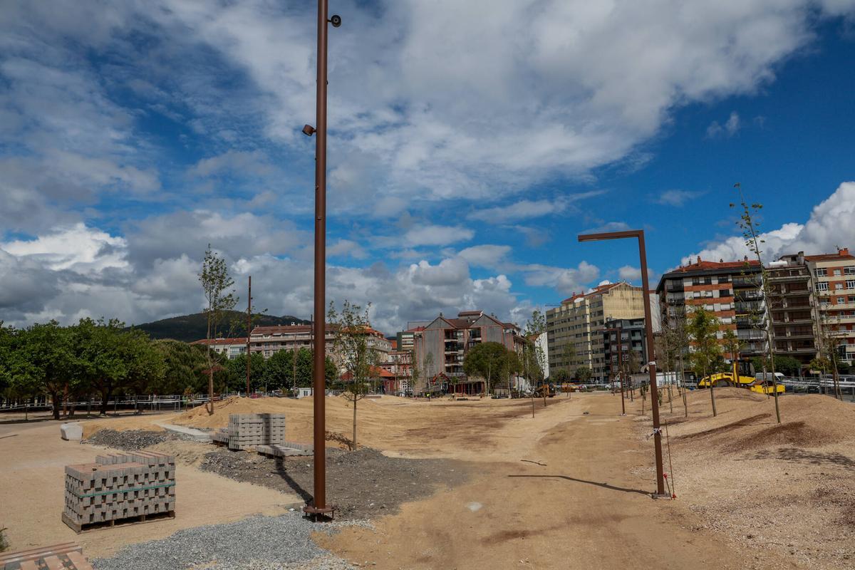 Situación de las obras de O Ramal, ayer.