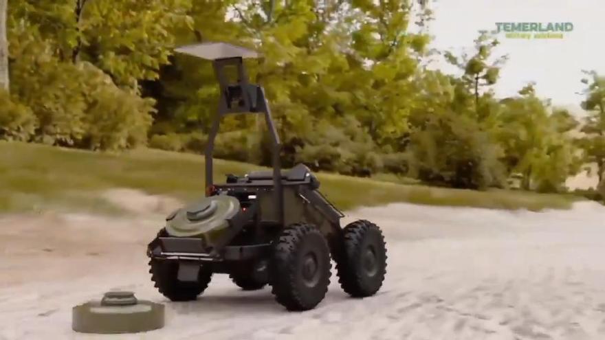 Dron distribuidor de minas Gnom, de la fábrica ucraniana Temerland.