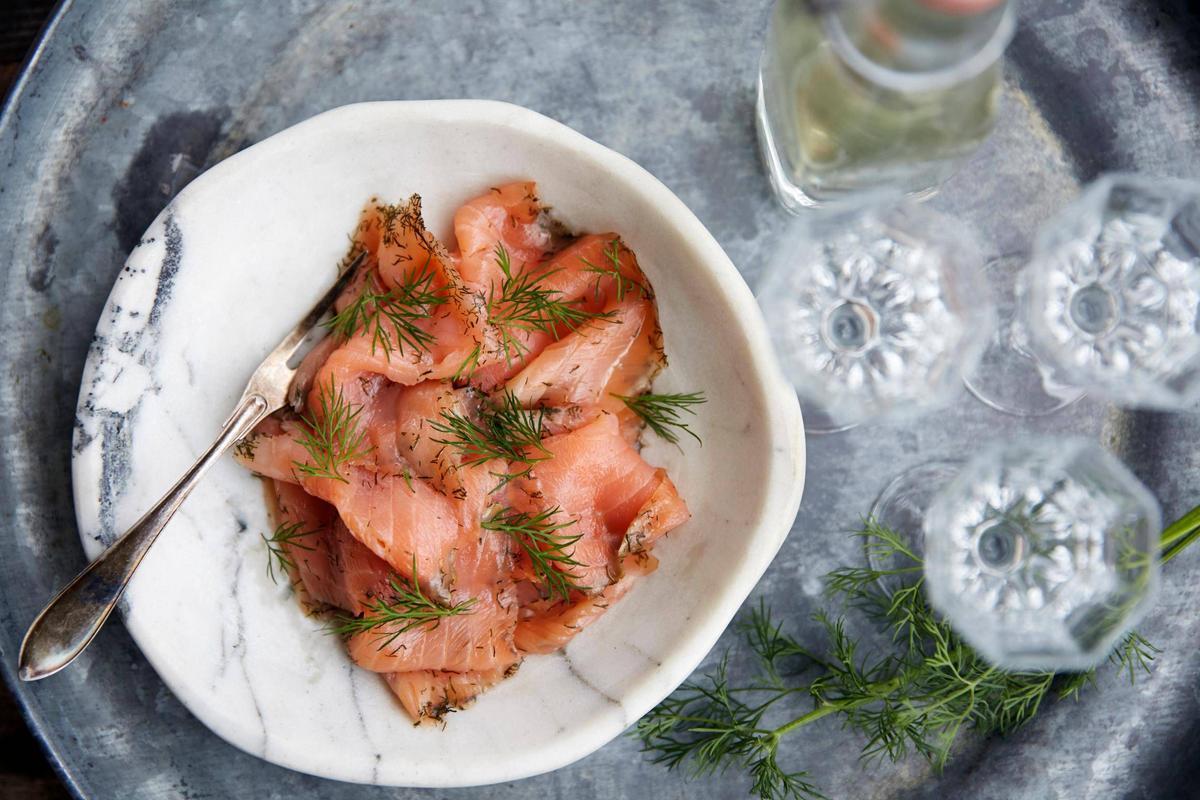 Salmón curado también conocido como gravad lax