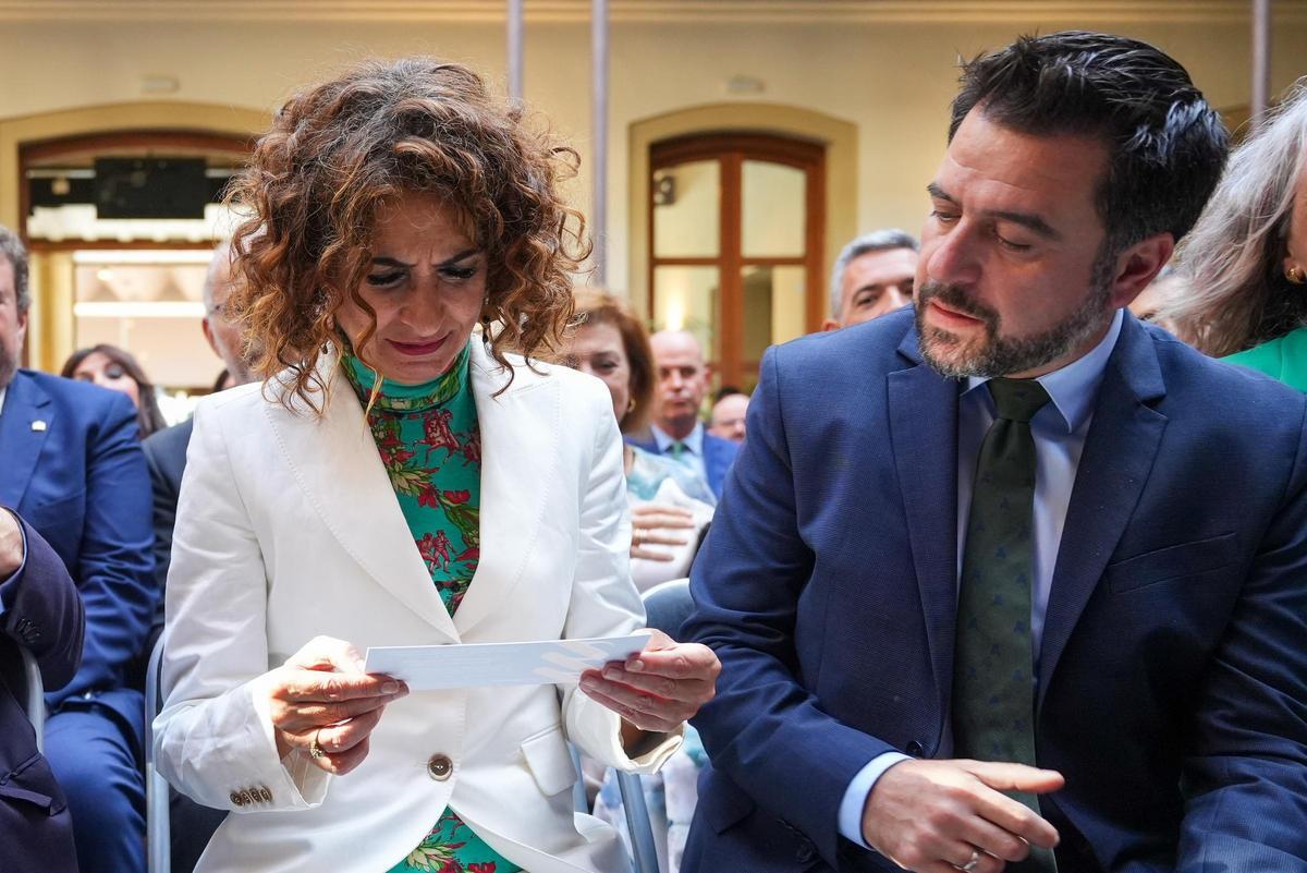 La vicepresidenta primera del Gobierno y ministra de Hacienda, María Jesús Montero, esta mañana durante un acto institucional en Cádiz.