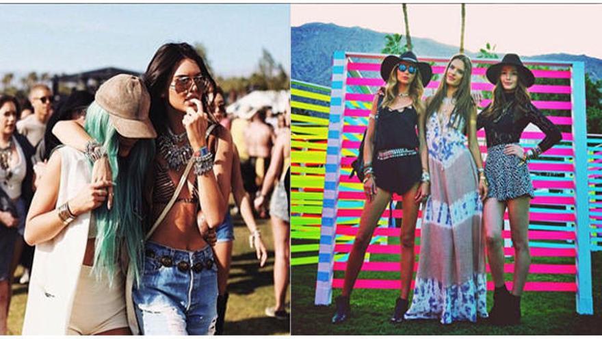 Kendall y Kylie Jenner y Alessandra Ambrosio en Coachella.
