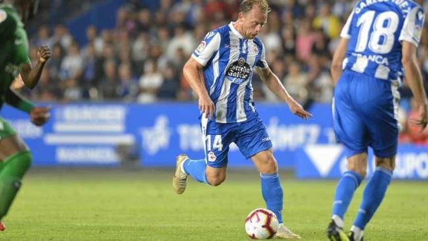 Krohn-Dehli, en el partido ante el Sporting.