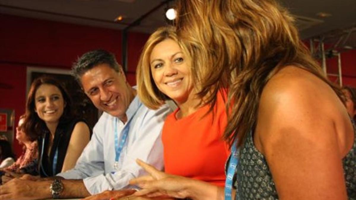 Xavier García Albiol y María Dolores de Cospedal, en la escuela de verano del PP en Lloret de Mar.