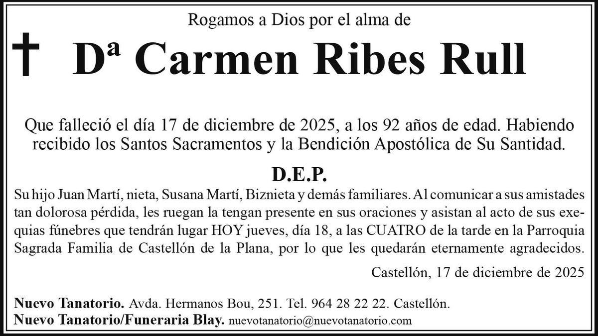 Dª Carmen Ribes Rull