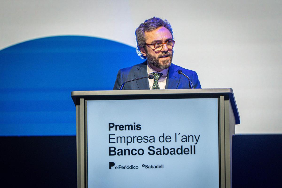 Aitor Moll, CEO de Prensa Ibérica, durante su parlamento en el acto de entrega de los premios Empresa del Año 2024