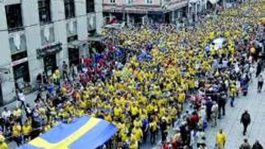 Un día de fiesta de los fieles de la ´roja´