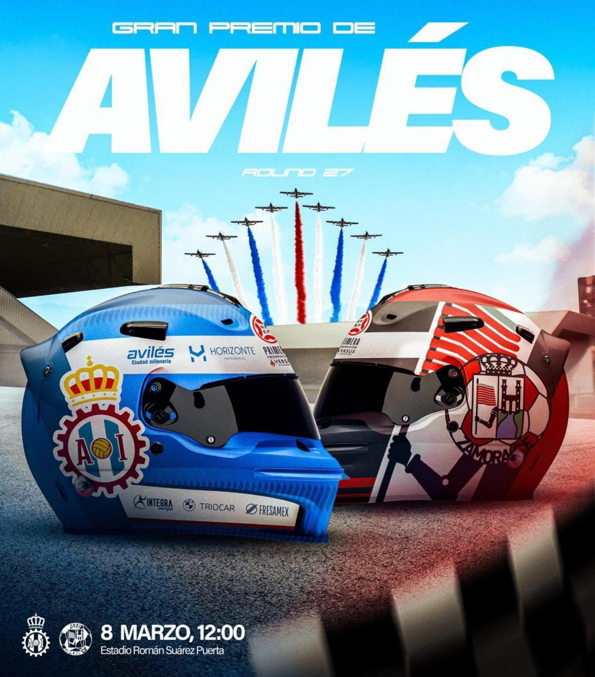 El cartel anunciador del partido que se juega en Avllés. | LOZ