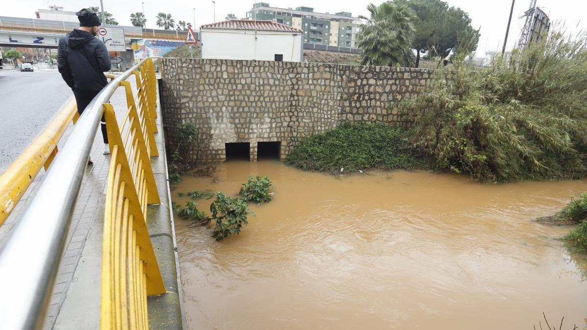 Efectos del temporal de lluvias en el baranco de la Casella en Alzira