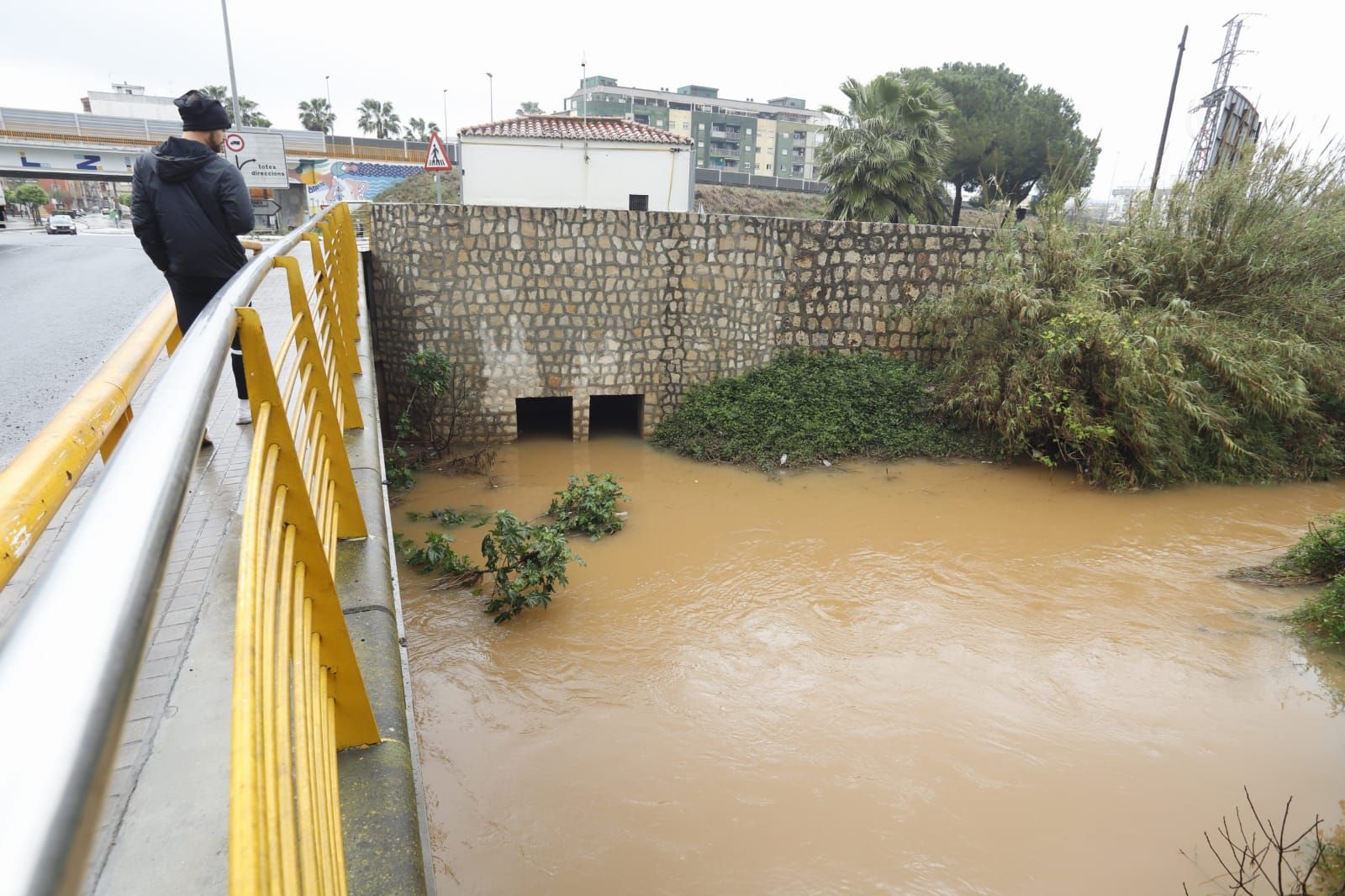 Efectos del temporal de lluvias en el baranco de la Casella en Alzira