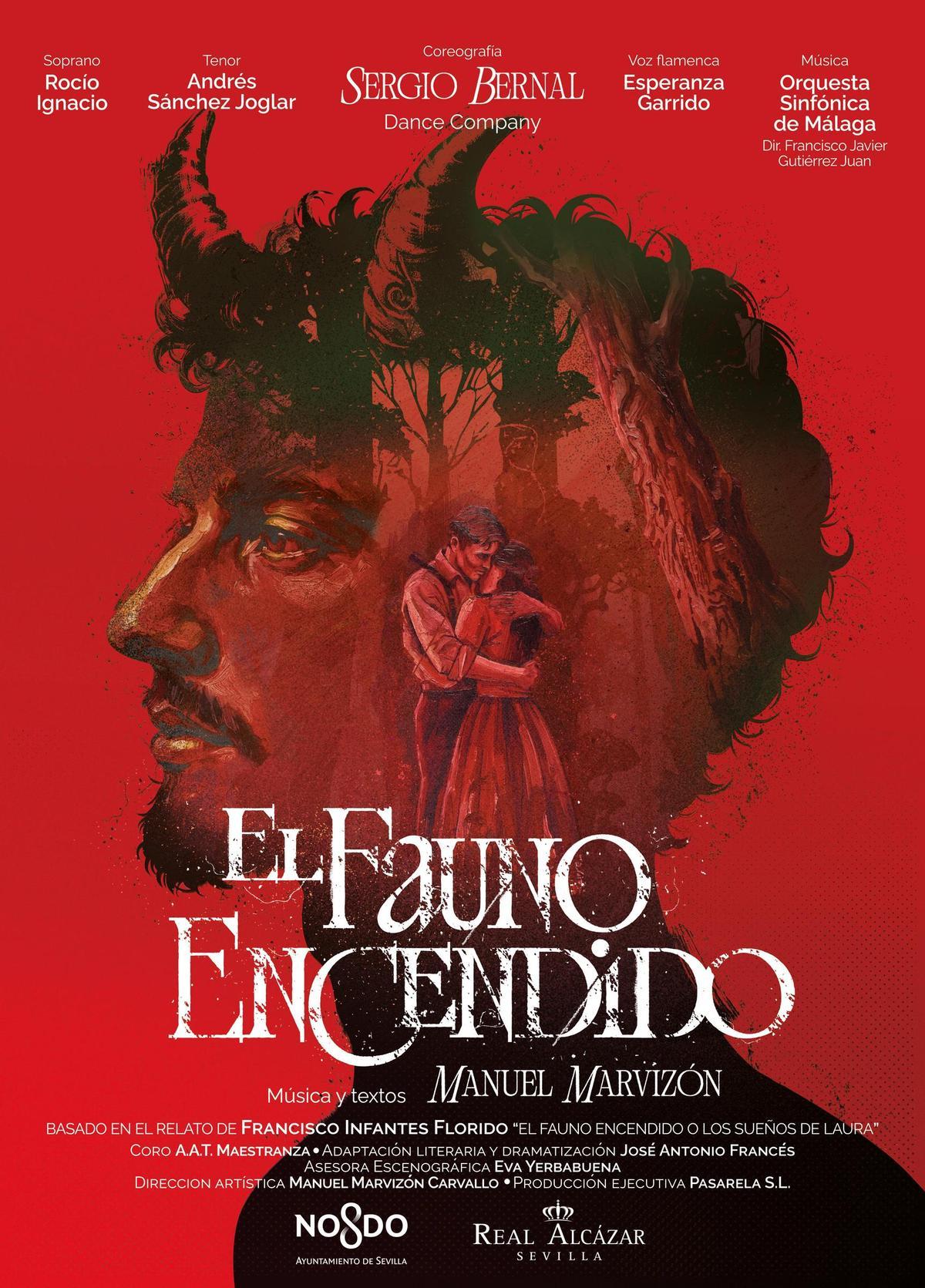 Cartel de la obra 'El fauno Encendido' realizado por Herme Velázquez, ilustrador y director de arte en la Agencia Arteria.