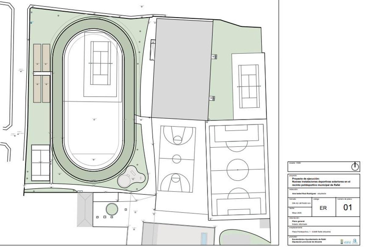 Plano de la nueva pista de atletismo según el proyecto